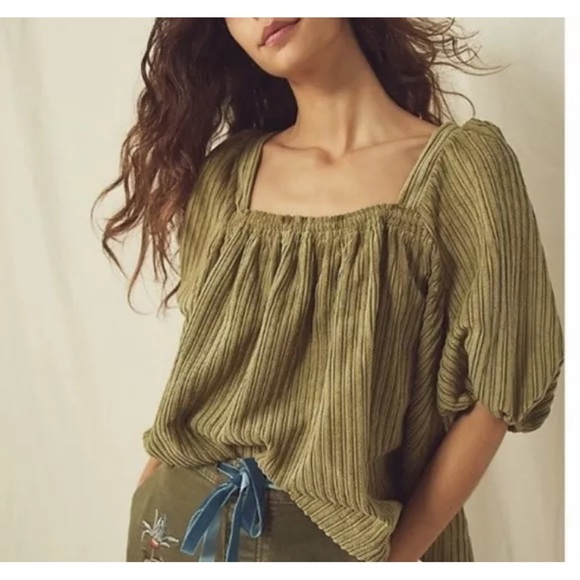 Free People Raquel Corduroy Top Dusty Pink Medium - Picture 10 of 10